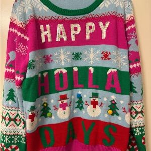 No Boundaries Colorful Holiday Sweater - Pink, Green, Blue